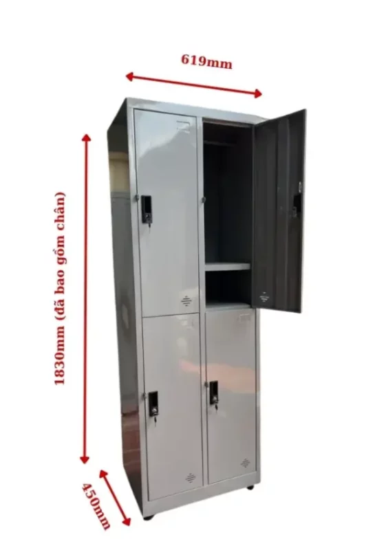 Tủ locker 4 ngăn thiết kế đứng nhỏ gọn tiết kiệm diện tích